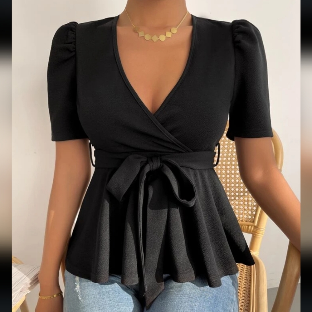 Black Peplum top